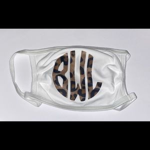 White Leopard Monogram Mask